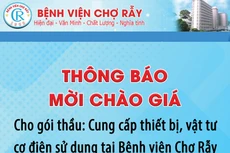 Bệnh viện Chợ Rẫy thông báo mời chào giá