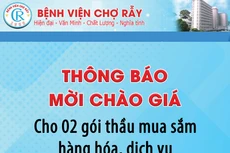 Bệnh viện Chợ Rẫy thông báo mời chào giá