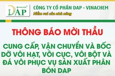 Công ty CP DAP-VINACHEM thông báo mời chào thầu 
