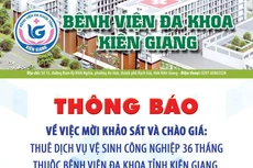 Bệnh viện Đa khoa tỉnh Kiên Giang thông báo về việc mời khảo sát và chào giá 