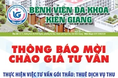 Bệnh viện Đa khoa tỉnh Kiên Giang thông báo mời chào giá tư vấn