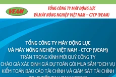 Tổng Công ty Máy động lực và Máy nông nghiệp Việt Nam - CTCP (VEAM) thông báo chào giá 