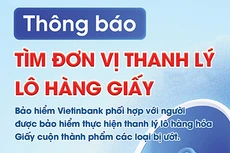 Bảo hiểm Vietinbank thông báo tìm đơn vị thanh lý lô hàng giấy