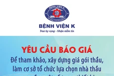 Bệnh viện K yêu cầu báo giá