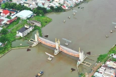 Dự án Giải quyết ngập do triều khu vực TP.HCM có xét đến yếu tố biến đổi khí hậu (giai đoạn 1) đã được thi công hơn 95% khối lượng. Ảnh: Song Lê