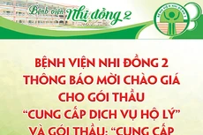 Bệnh viện Nhi đồng 2 thông báo mời chào giá