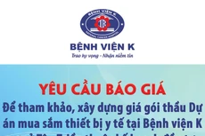 Bệnh viện K thông báo yêu cầu báo giá