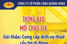 Công ty cổ phần Cảng Quảng Ninh thông báo về việc chào giá cung cấp cẩu tự hành phục vụ sản xuất kinh doanh