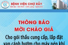 Bệnh viện Chợ Rẫy thông báo mời chào giá