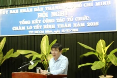 Chủ tịch UBND TP HCM Nguyễn Thành Phong phát biểu sáng 18-2