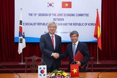Tại Kỳ họp lần thứ 15 Ủy ban Liên Chính phủ, Việt Nam và Hàn Quốc đã trao đổi các giải pháp thúc đẩy hợp tác trên nhiều lĩnh vực. Ảnh: Đức Trung