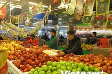 Các doanh nghiệp đã chuẩn bị đủ hàng với giá cả ổn định trong dịp tết (Ảnh: Đức Duy/Vietnam+)