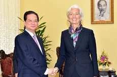 Thủ tướng tiếp Tổng Giám đốc IMF Christine Lagarde. Ảnh: VGP/Nhật Bắc