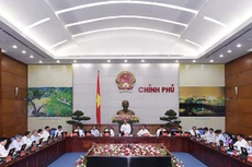 Thủ tướng Nguyễn Xuân Phúc chủ trì phiên họp Chính phủ thường kỳ tháng 4/2016. Ảnh: VGP/Quang Hiếu