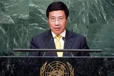 Phó thủ tướng Phạm Bình Minh tại Đại hội đồng LHQ. Ảnh:UN