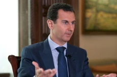 Tổng thống Assad trả lời phỏng vấn AP tại Damascus. Ảnh: AP