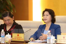 Chủ tịch Quốc hội Nguyễn Thị Kim Ngân phát biểu ý kiến. (Ảnh: Phương Hoa/TTXVN)
