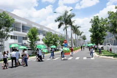 Một dự án nhà phố compound hút khách tại khu Đông TP HCM. Ảnh:Vũ Lê