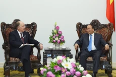 Thủ tướng Nguyễn Xuân Phúc tiếp Chủ tịch Hội đồng quản trị Hội đồng Kinh doanh Hoa Kỳ - ASEAN. Ảnh: Thủy Dung