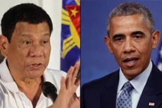 Tổng thống Philippines Rodrigo Duterte và người đồng cấp Mỹ Barack Obama. Ảnh: ABS-CBN
