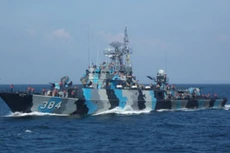 Tàu chiến Indonesia tập trận gần quần đảo Natuna. Ảnh: IH Jane’s