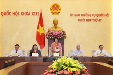 Chủ tịch Quốc hội Nguyễn Thị Kim Ngân chủ trì và phát biểu khai mạc Phiên họp lần thứ 47 của Ủy ban Thường vụ Quốc hội khóa XIII. Ảnh: Trọng Đức/TTXVN