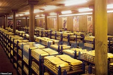 Vàng miếng được xếp tại Ngân hàng Trung ương Anh. (Nguồn: dailymail.co.uk)