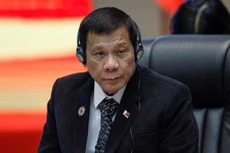 Tổng thống Philippines Rodrigo Duterte tại hội nghị hôm qua. Ảnh: Reuters