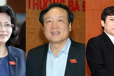 Lần lượt là bà Đặng Thị Ngọc Thịnh, ông Nguyễn Hòa Bình và ông Lê Minh Trí. Ảnh: Giang Huy.