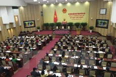 Các đại biểu tham dự kỳ họp thứ nhất HĐND thành phố Hà Nội. (Ảnh: Nguyễn Văn Cảnh/TTXVN)