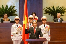 Thủ tướng Chính phủ Nguyễn Xuân Phúc tuyên thệ nhậm chức trước Quốc hội. Ảnh: Việt Dũng