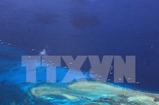 Tàu đánh cá Trung Quốc neo đậu tại bãi đá ngầm Chữ Thập thuộc chủ quyền Việt Nam ngày 17/7/2012. (Nguồn: AFP/TTXVN)