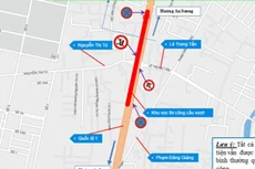 Phương án tổ chức giao thông tại khu vực ngã tư Gò Mây trong thơi gian thi công cầu vượt. Nguồn: Sở GTVT