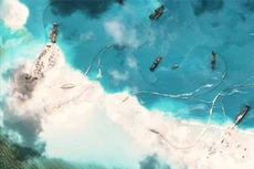 Đá Subi thuộc quần đảo Trường Sa của Việt Nam bị Trung Quốc cải tạo trái phép. Ảnh: CSIS