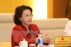 Chủ tịch Quốc hội Nguyễn Thị Kim Ngân phát biểu ý kiến. (Ảnh: Phương Hoa/TTXVN)