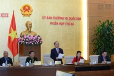 Chủ tịch Quốc hội Nguyễn Sinh Hùng phát biểu tại phiên khai mạc phiên họp thứ 45 Ủy ban Thường vụ Quốc hội.