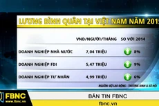 Bộ LĐ-TB & XH: Lương bình quân 2015 tăng 8% so với 2014