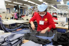 May hàng xuất khẩu sang thị trường châu Âu tại Garco 10. (Ảnh: Trần Việt/TTXVN)
