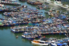 Các tàu cá Trung Quốc ở đảo Hải Nam. Ảnh:Xinhua