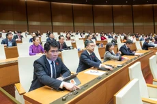 Các vị đại biểu Quốc hội tiến hành biểu quyết