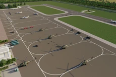 Minh họa phối cảnh bãi đỗ và đường băng sân bay Gia Bình.