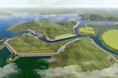 Phối cảnh tổng thể Dự án Hồ chứa nước Krông Pách thượng.