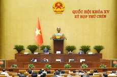 Phó Chủ tịch Quốc hội Vũ Hồng Thanh điều hành phiên họp sáng 16/5