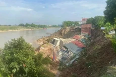 Sạt lở bờ sông Đuống. Nguồn: VTV