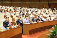 Tổng Bí thư Tô Lâm và lãnh đạo Đảng, Nhà nước dự Hội nghị toàn quốc quán triệt Nghị quyết 66, Nghị quyết 68 của Bộ Chính trị. Ảnh: VGP