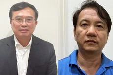 Cựu Thứ trưởng Bộ Công Thương Hoàng Quốc Vượng (trái) và cựu Cục trưởng Cục Điện lực và Năng lượng tái tạo Phương Hoàng Kim