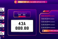Biển số 43A-888.88 được đưa ra đấu giá lại với mức giá khởi điểm lên tới 500 triệu đồng