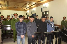 Các bị cáo đứng trước vành móng ngựa - Ảnh: Phạm Đức