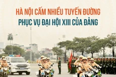 Sơ đồ cấm hơn 20 tuyến đường phục vụ Đại hội Đảng XIII