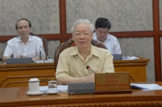 Tổng Bí thư Nguyễn Phú Trọng phát biểu kết luận cuộc họp - Ảnh: VOV